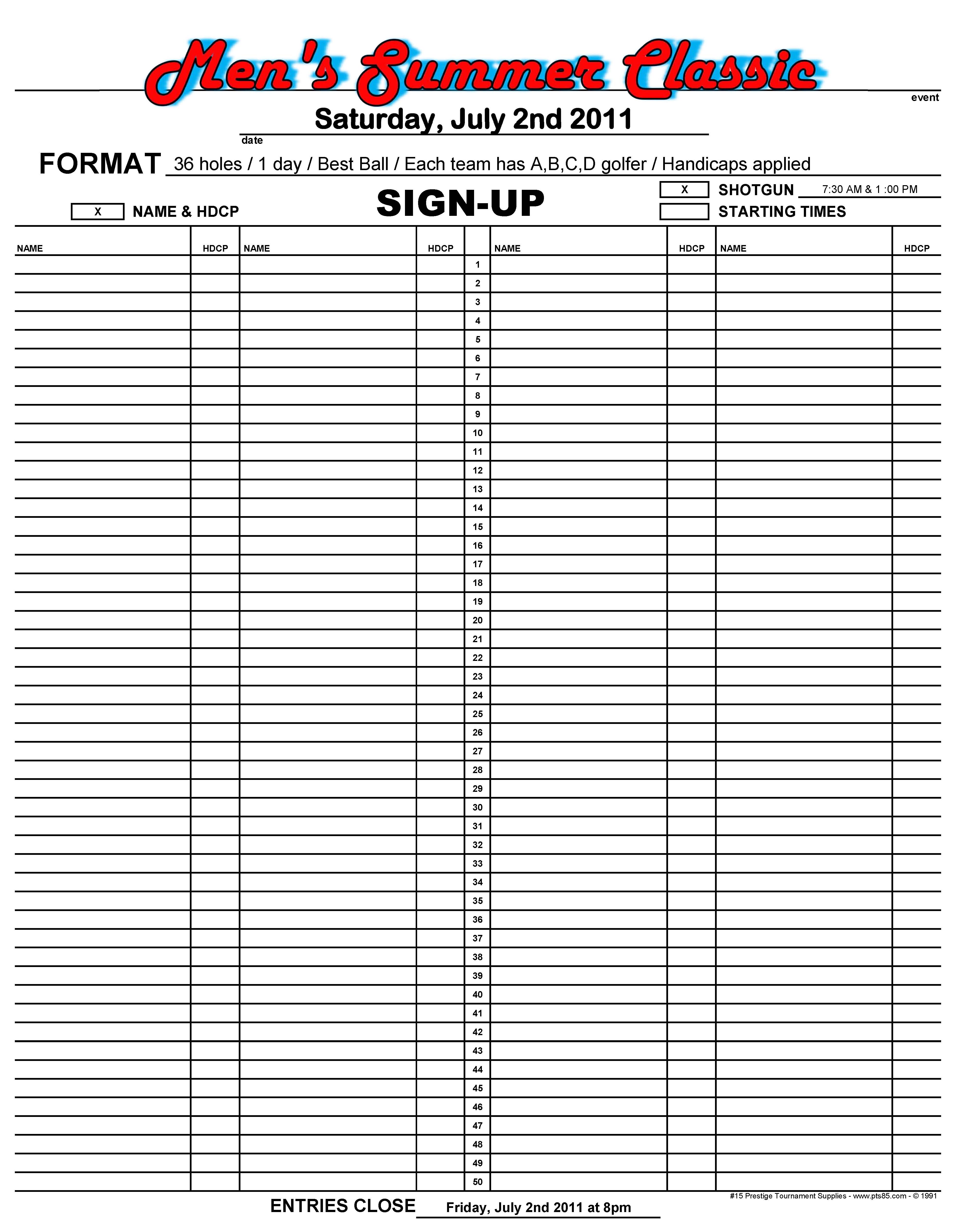 Golf Tournament Sign Up Sheet Template from www.prestigetournamentsupplies.com