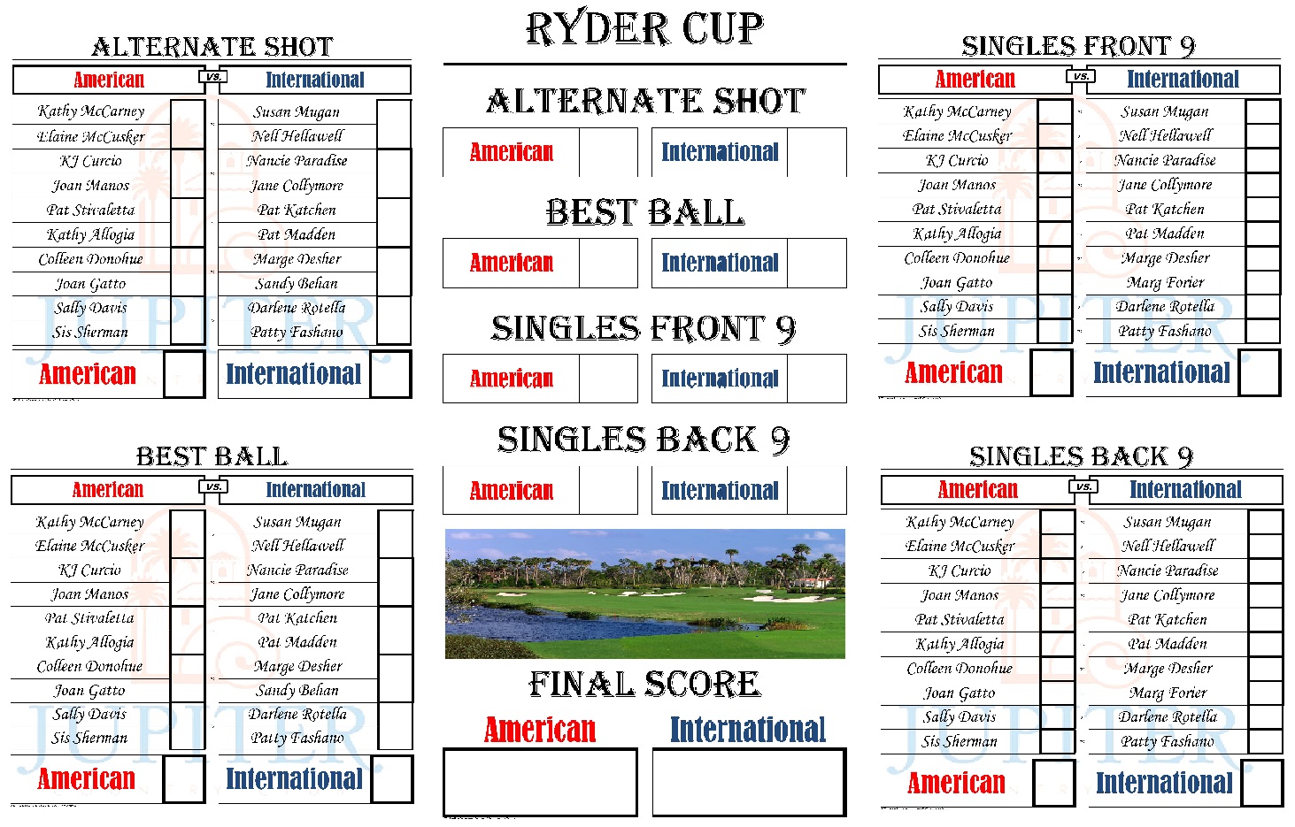 Ryder Cup Scoreboard Template